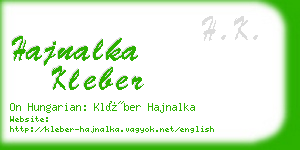 hajnalka kleber business card